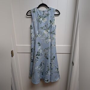 Calvin Klein Sky Blue Floral Midi Dress